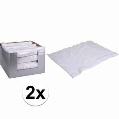 2x katoenen sneeuwdekens 37 x 270 cm