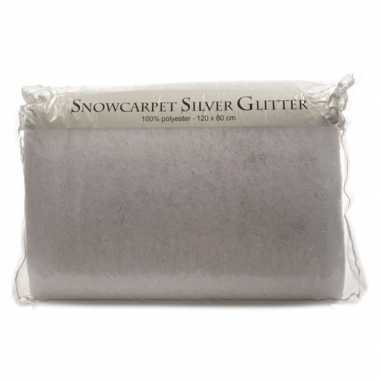 Sneeuwdeken zilver glitter 80 x 120 cm